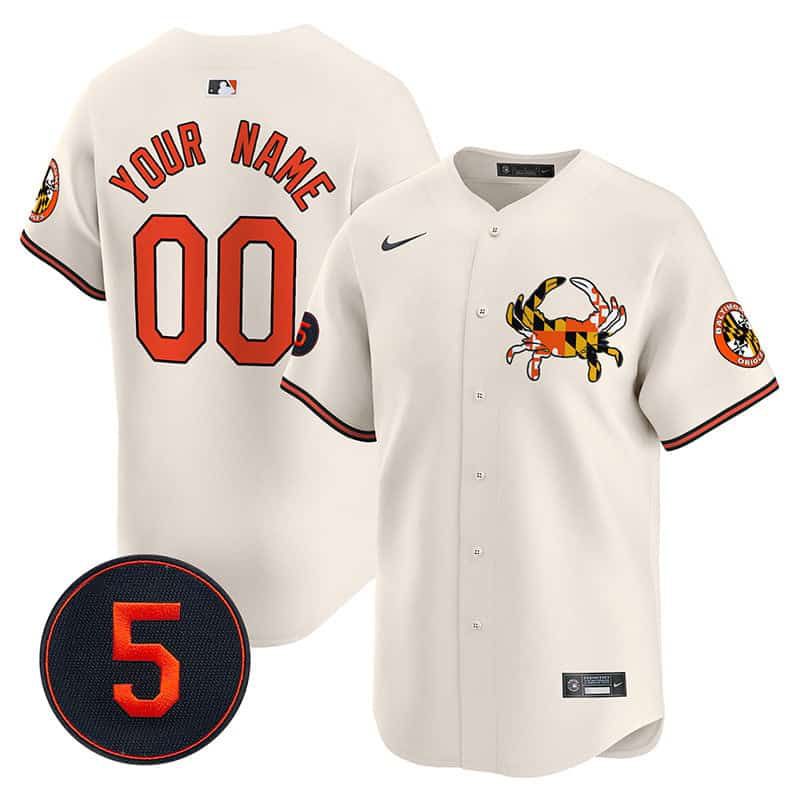 Men Baltimore Orioles Cream 2024 Nike Robinson Patch Vapor Premier Limited Custom MLB Jersey->->